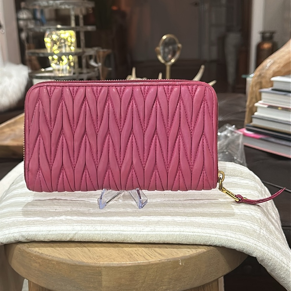 Authentic Miu Miu Long Matelass Nappa Leather Zip… - image 3